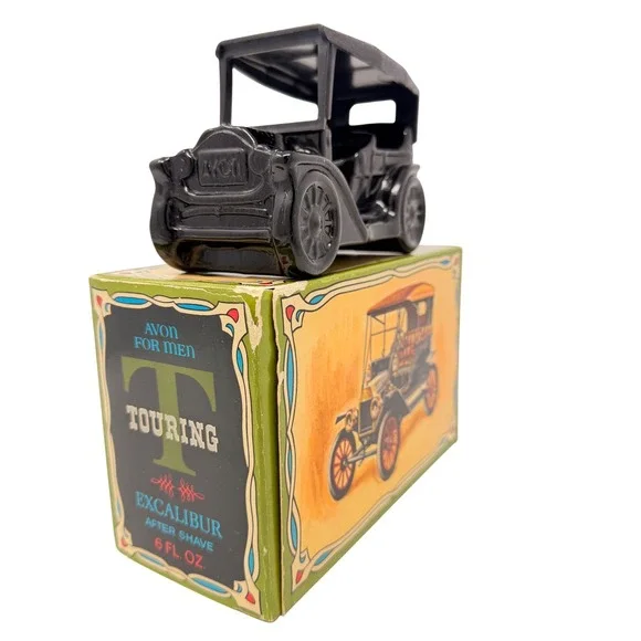 NOS Avon Touring T After Shave Bottle Men 6oz Black  Vintage Decanter - Picture 3 of 16